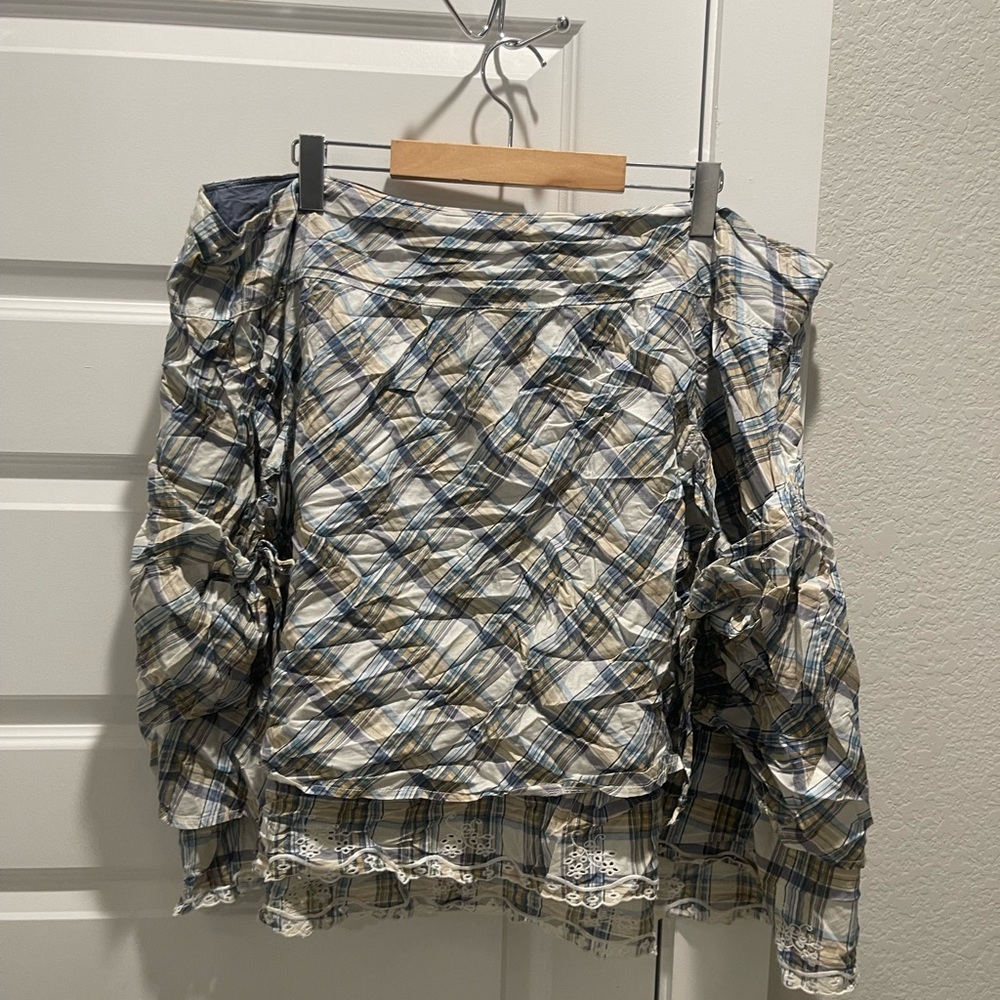Y2K Venezia picnic plaid bubble pockets cotton skirt Sz 22 - Picture 2 of 10